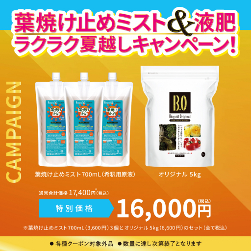 葉焼け止めミスト 700mL 3個・オリジナル5kg セット【夏CP】